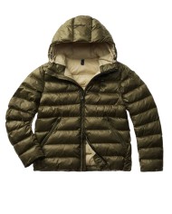 piumino oliva scura/biscotto con tubolare su cappuccio | BLAUER