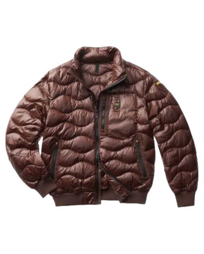 piumino BOMBER TRAPUNTATO brown java da uomo con LOGO PATCH | BLAUER piumino BOMBER TRAPUNTATO brown java da uomo con LOGO PATCH | BLAUER