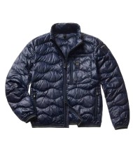 piumino BOMBER TRAPUNTATO blu da uomo con LOGO PATCH | BLAUER