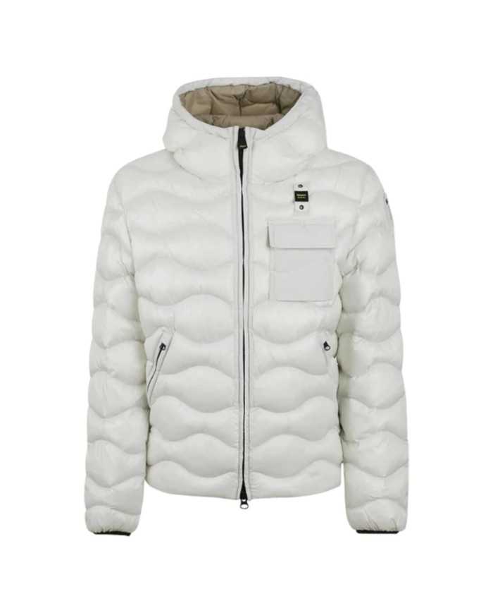 piumino tapioca interno biscotto da uomo con LOGO PATCH | BLAUER piumino tapioca interno biscotto da uomo con LOGO PATCH | BLAUER