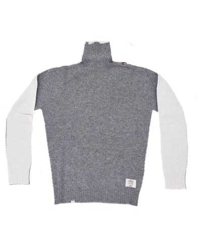 dolcevita grigio/naturale da uomo con RETRO IN CONTRASTO | BOB dolcevita grigio/naturale da uomo con RETRO IN CONTRASTO | BOB