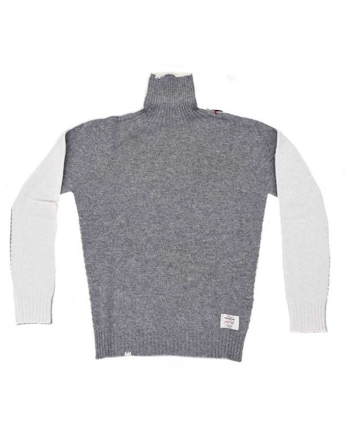 dolcevita grigio/naturale da uomo con RETRO IN CONTRASTO | BOB dolcevita grigio/naturale da uomo con RETRO IN CONTRASTO | BOB