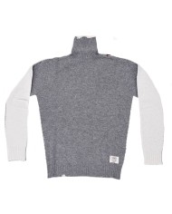 dolcevita grigio/naturale da uomo con RETRO IN CONTRASTO | BOB dolcevita grigio/naturale da uomo con RETRO IN CONTRASTO | BOB