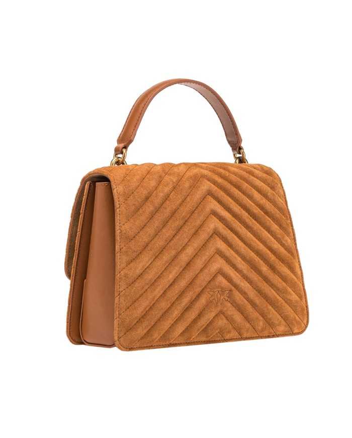 borsa cuoio da donna con fibbia logata in metallo | PINKO