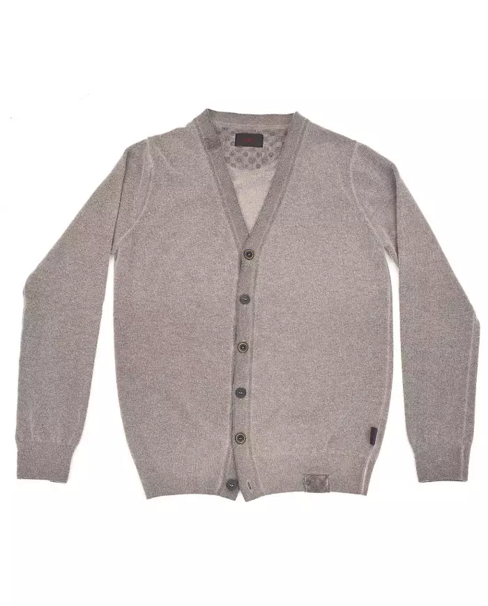 cardigan tabacco da uomo con DETTAGLI RICAMATI e bordi a costine | BOB cardigan tabacco da uomo con DETTAGLI RICAMATI e bordi a costine | BOB