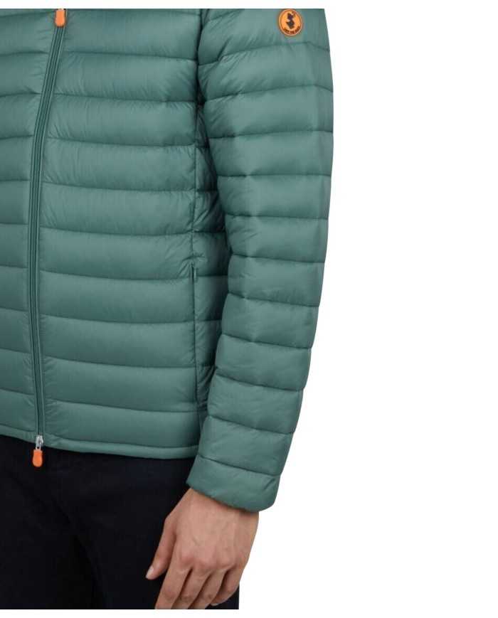 piumino a collo alto time green da uomo impermeabile | SAVE THE DUCK piumino a collo alto time green da uomo impermeabile | SAVE THE DUCK