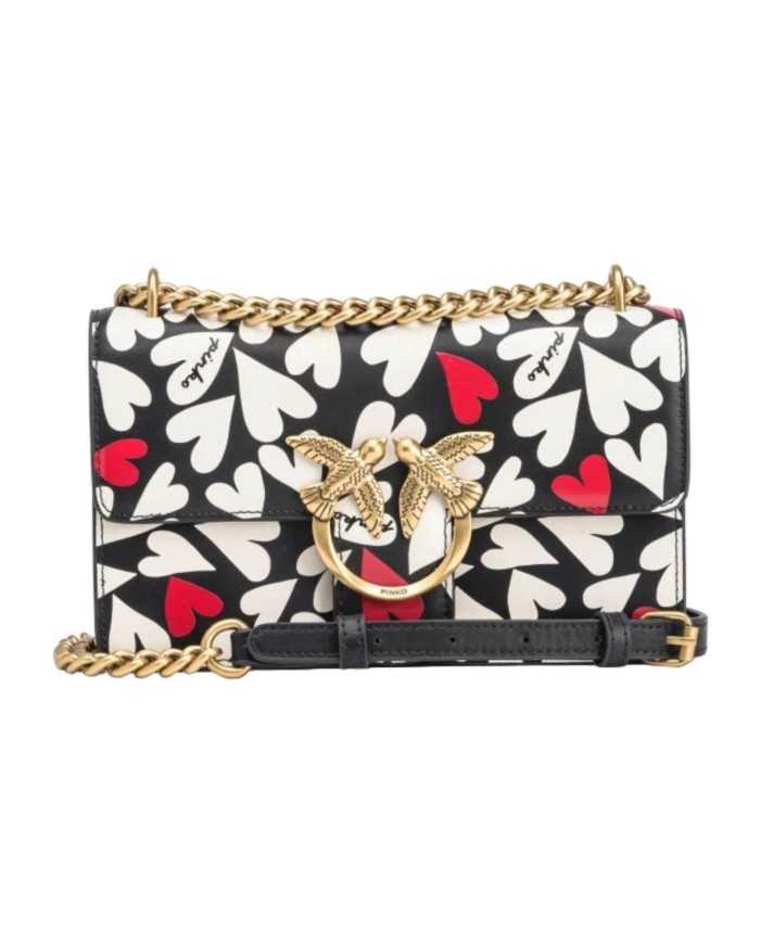 Borsa mini love bag one donna rosso antique con stampa a cuori | PINKO Borsa mini love bag one donna rosso antique con stampa a cuori | PINKO