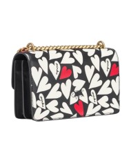 Borsa mini love bag one donna rosso antique con stampa a cuori | PINKO