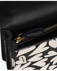 Borsa mini love bag one donna rosso antique con stampa a cuori | PINKO