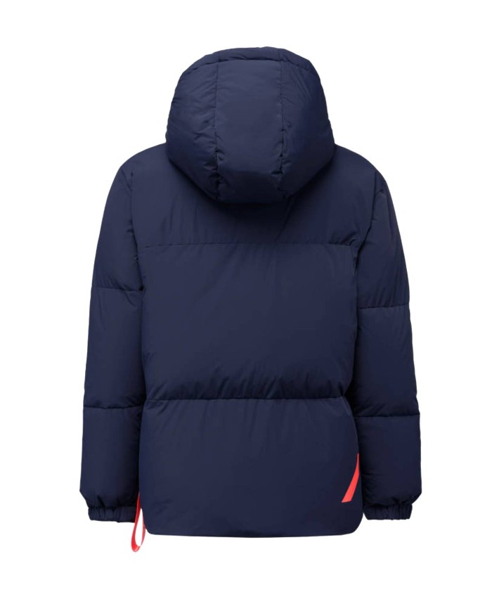 piumino imbottito blu da uomo con logo su manica AFTER LABEL