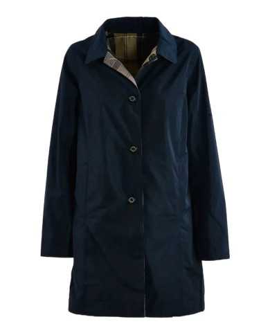Impermeabile reversibile donna navy con fantasia tartan | BARBOUR