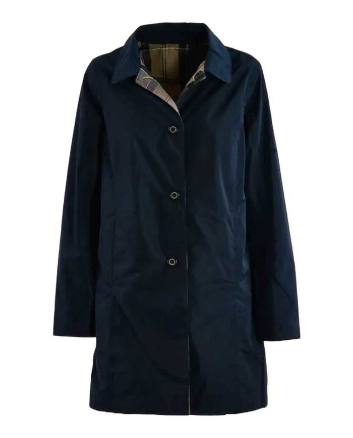 Impermeabile reversibile donna navy con fantasia tartan | BARBOUR Impermeabile reversibile donna navy con fantasia tartan | BARBOUR