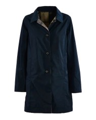 Impermeabile reversibile donna navy con fantasia tartan | BARBOUR