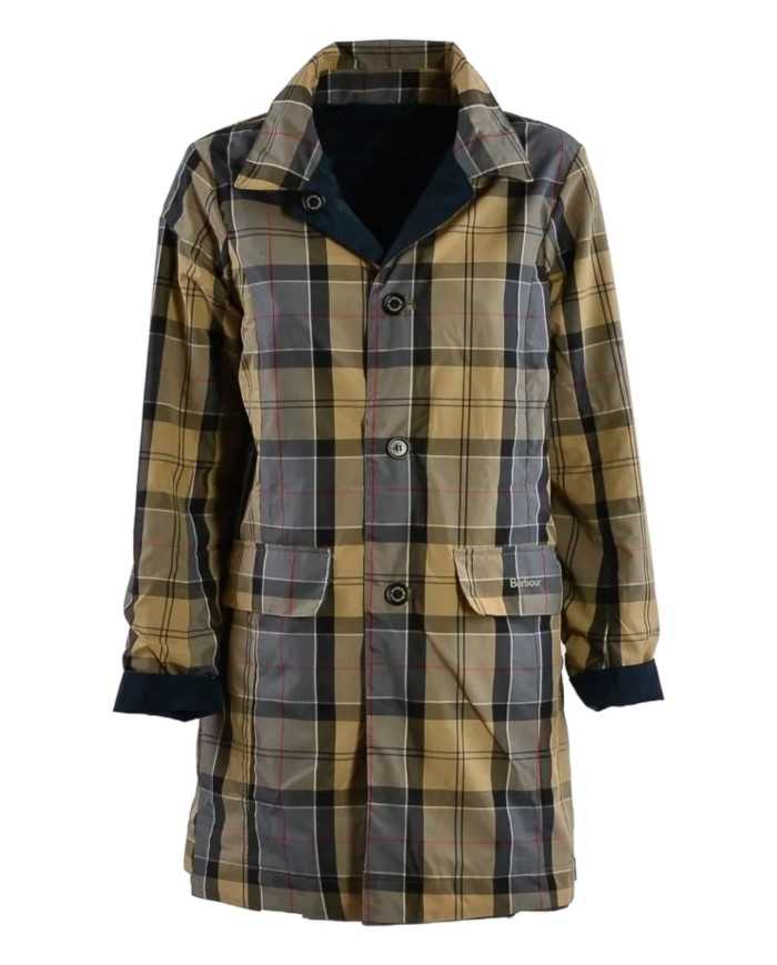 Impermeabile reversibile donna navy con fantasia tartan | BARBOUR Impermeabile reversibile donna navy con fantasia tartan | BARBOUR