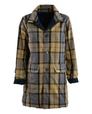 Impermeabile reversibile donna navy con fantasia tartan | BARBOUR