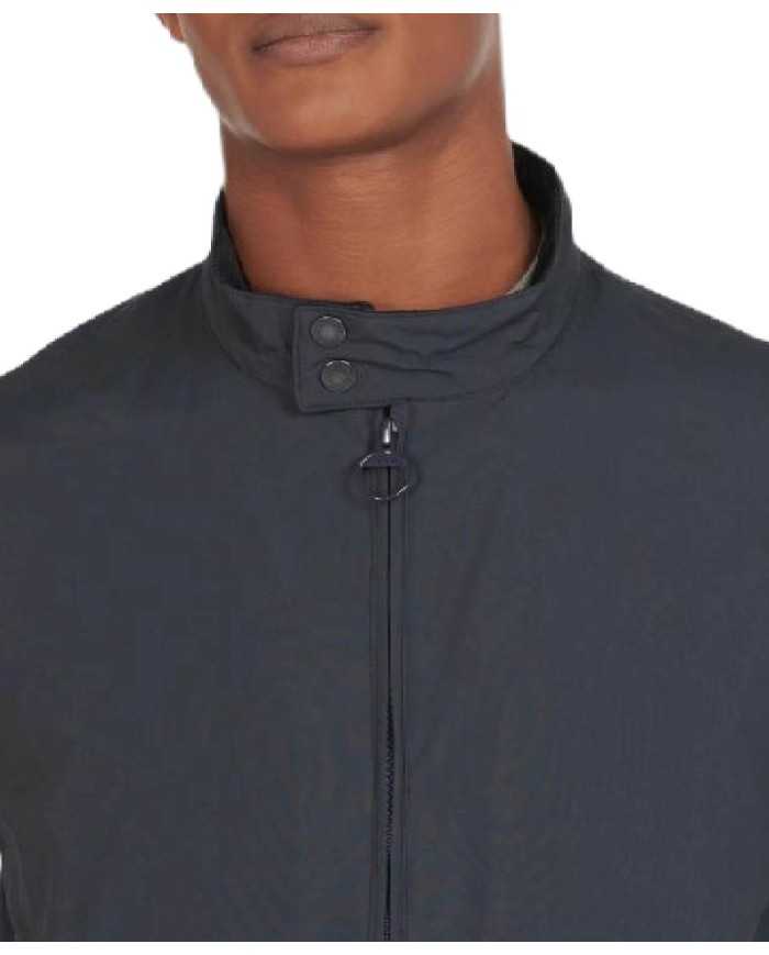 Bomber uomo navy con nervature su orlo e fodera buggy | BARBOUR Bomber uomo navy con nervature su orlo e fodera buggy | BARBOUR