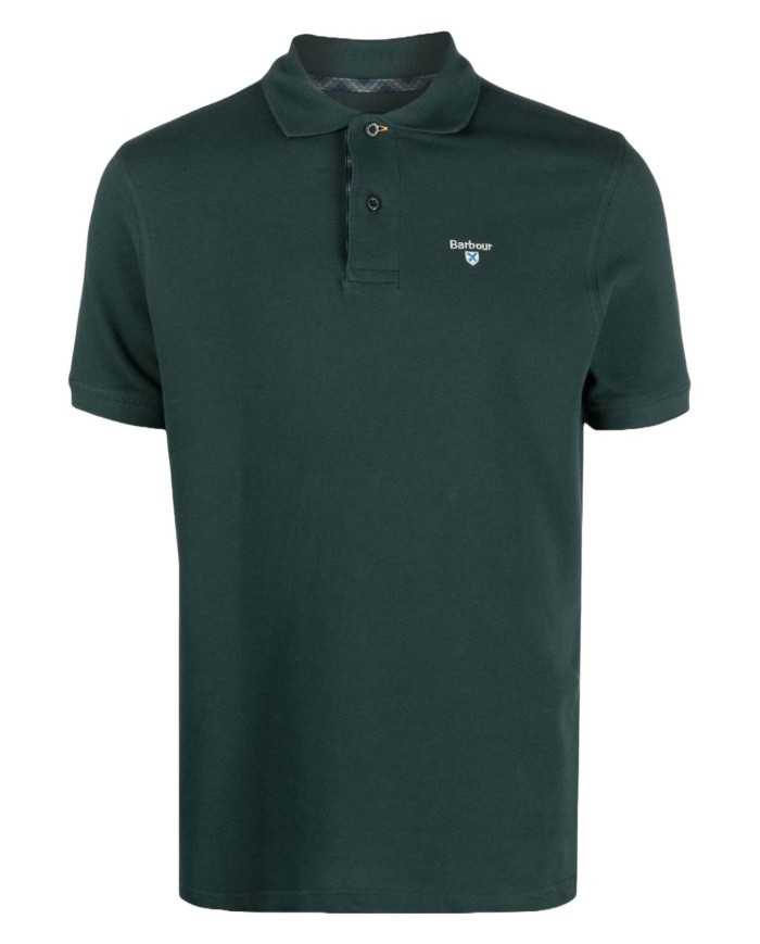 Polo uomo green gables con logo e scudetto cucito su petto | BARBOUR Polo uomo green gables con logo e scudetto cucito su petto | BARBOUR