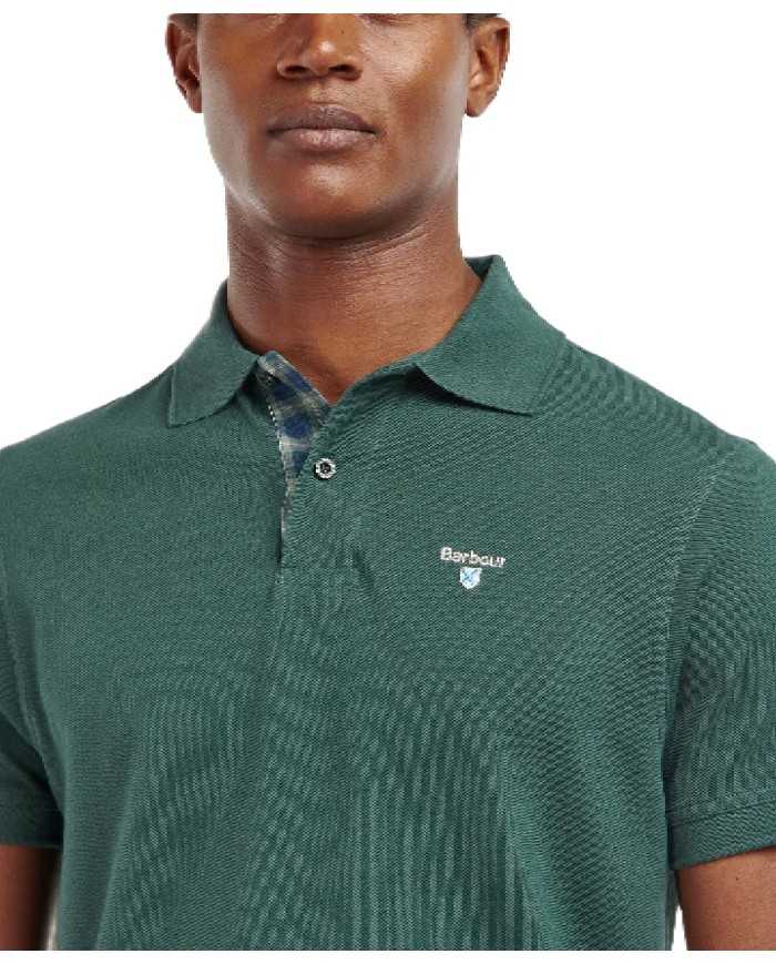 Polo uomo green gables con logo e scudetto cucito su petto | BARBOUR Polo uomo green gables con logo e scudetto cucito su petto | BARBOUR
