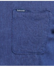 Camicia da uomo in misto lino indigo con tasca su petto | BARBOUR Camicia da uomo in misto lino indigo con tasca su petto | BARBOUR