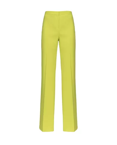 Pantalone donna giallo a vita alta con gamba svasata | PINKO Pantalone donna giallo a vita alta con gamba svasata | PINKO