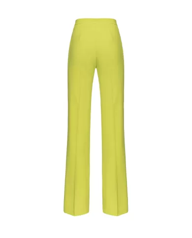 Pantalone donna giallo a vita alta con gamba svasata | PINKO Pantalone donna giallo a vita alta con gamba svasata | PINKO
