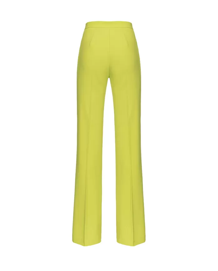 Pantalone donna giallo a vita alta con gamba svasata | PINKO Pantalone donna giallo a vita alta con gamba svasata | PINKO