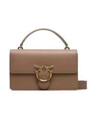 Borsa donna biscotto/zenzero con fibbia Lovebirds diamond cut | PINKO Borsa donna biscotto/zenzero con fibbia Lovebirds diamond cut | PINKO