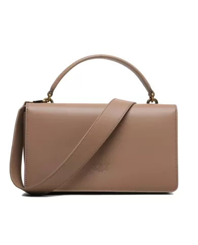 Borsa donna biscotto/zenzero con fibbia Lovebirds diamond cut | PINKO Borsa donna biscotto/zenzero con fibbia Lovebirds diamond cut | PINKO