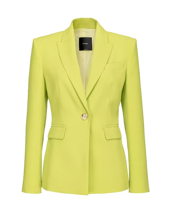 Giacca donna verde stile blazer in crêpe stretch| PINKO Giacca donna verde stile blazer in crêpe stretch| PINKO