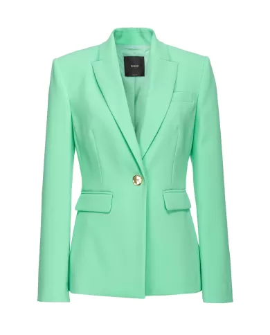 Giacca donna verde stile blazer in crêpe stretch| PINKO Giacca donna verde stile blazer in crêpe stretch| PINKO