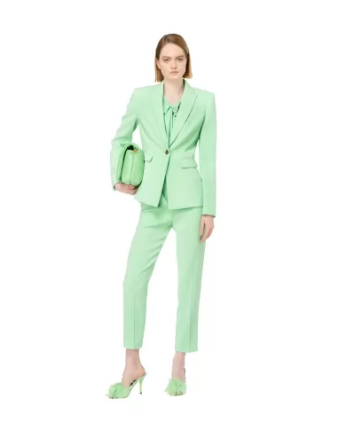 Giacca donna verde stile blazer in crêpe stretch| PINKO Giacca donna verde stile blazer in crêpe stretch| PINKO