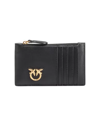Portacarte donna nero-antique gold 100251 A0F1 AIRONE| PINKO