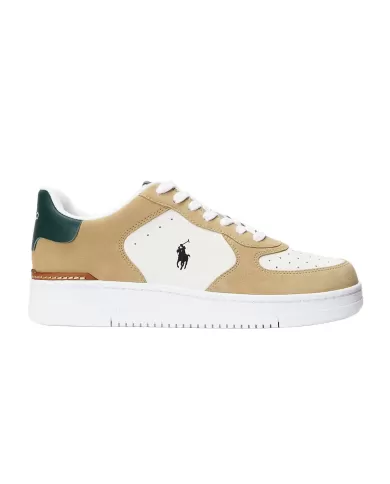 Sneakers uomo white/bone/forest con parti scamosciate | RALPH LAUREN