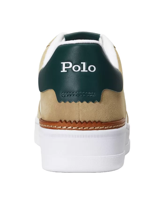 Sneakers uomo white/bone/forest con parti scamosciate | RALPH LAUREN