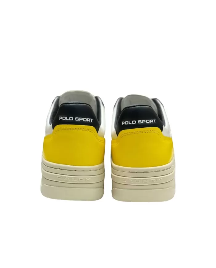 Sneakers uomo bianche/navy/gialle con loghi | RALPH LAUREN Sneakers uomo bianche/navy/gialle con loghi | RALPH LAUREN