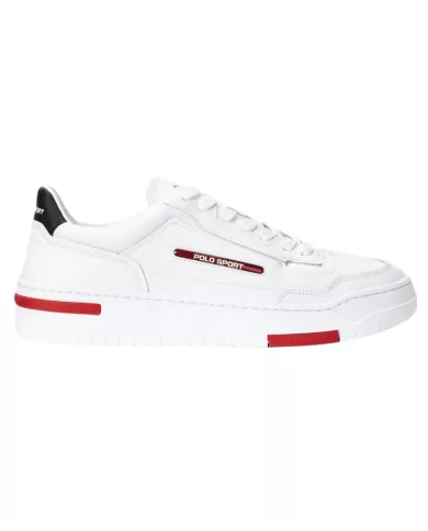 Sneakers uomo bianche con loghi e dettaglio a bandiera | RALPH LAUREN