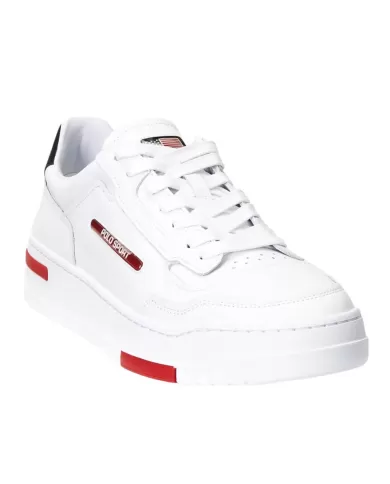 Sneakers uomo bianche con loghi e dettaglio a bandiera | RALPH LAUREN