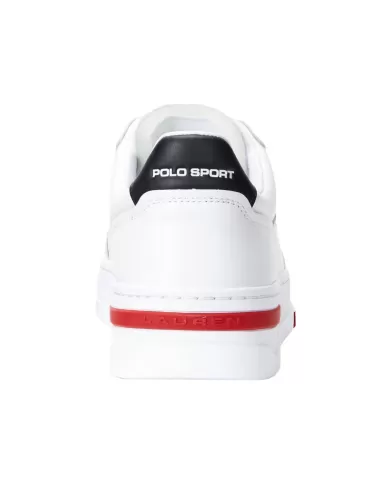 Sneakers uomo bianche con loghi e dettaglio a bandiera | RALPH LAUREN