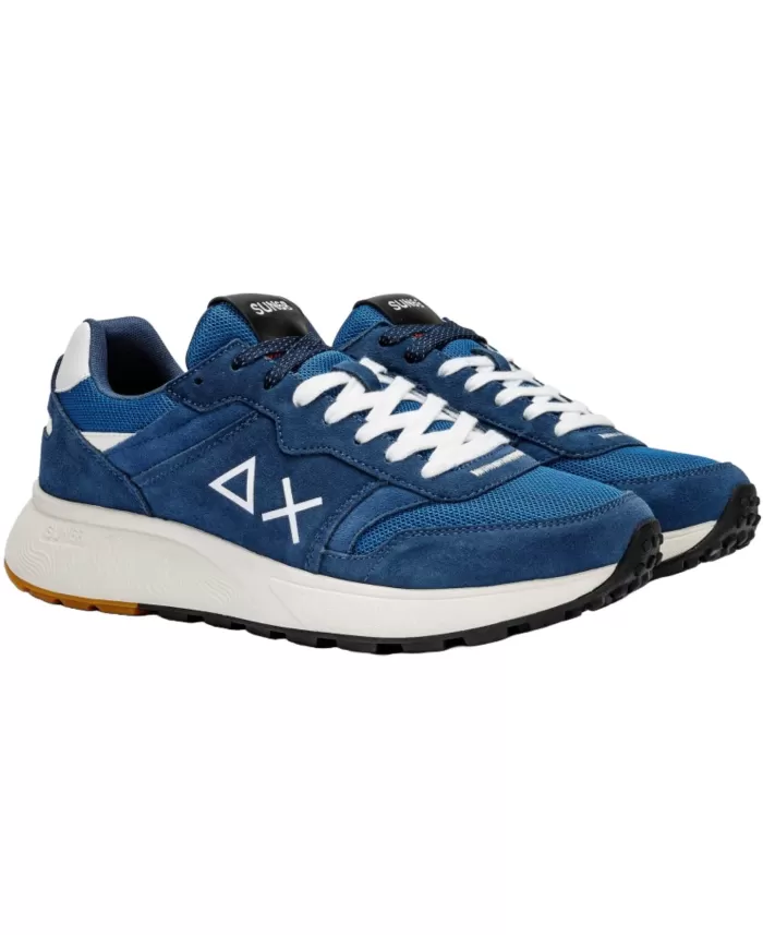 Sneakers uomo avio scuro con in serti in ecopelle | SUN68 Sneakers uomo avio scuro con in serti in ecopelle | SUN68