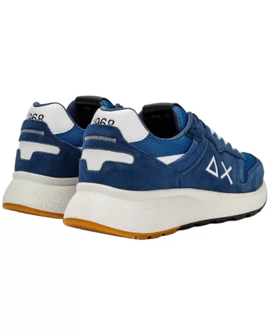 Sneakers uomo avio scuro con in serti in ecopelle | SUN68