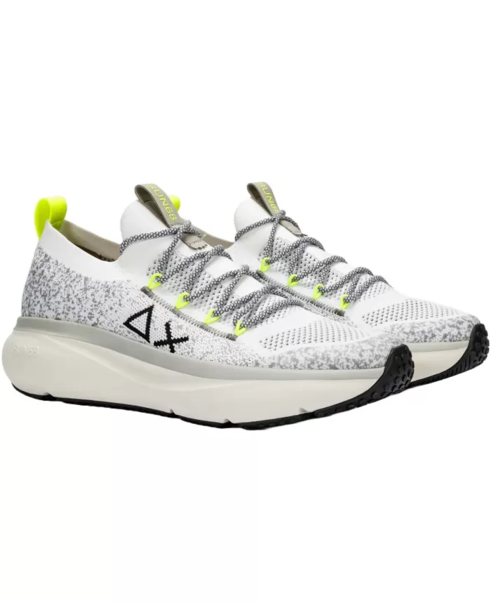 Sneakers ergonomica uomo bianche con cuciture termosaldate | SUN68 Sneakers ergonomica uomo bianche con cuciture termosaldate | SUN68