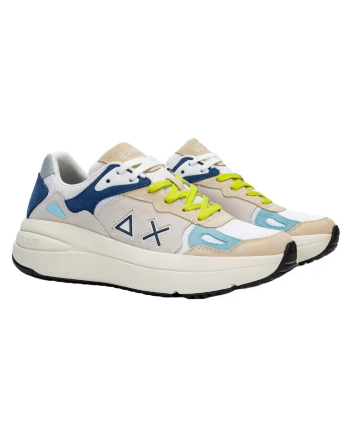 Sneakers donna bianche con sottopiede imbottito e loghi | SUN68 Sneakers donna bianche con sottopiede imbottito e loghi | SUN68