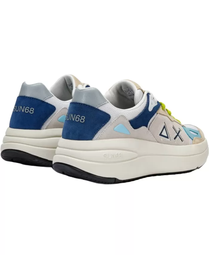 Sneakers donna bianche con sottopiede imbottito e loghi | SUN68 Sneakers donna bianche con sottopiede imbottito e loghi | SUN68