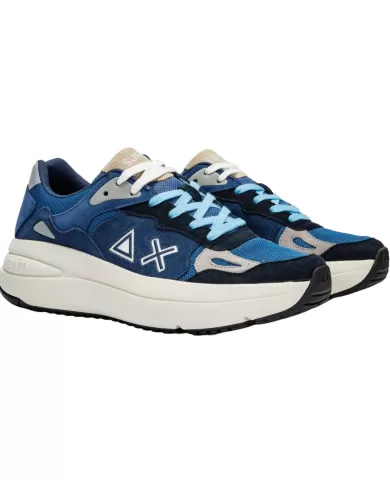 Sneakers Uomo avio scuro con sottopiede imbottito e loghi | SUN68