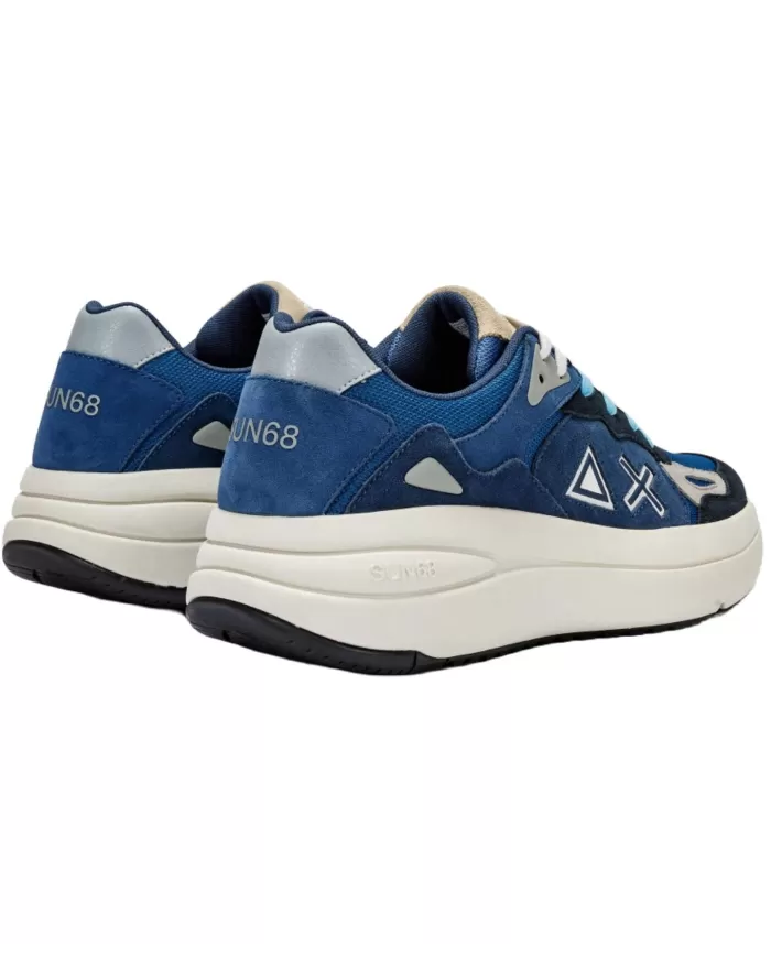 Sneakers Uomo avio scuro con sottopiede imbottito e loghi | SUN68 Sneakers Uomo avio scuro con sottopiede imbottito e loghi | SUN68