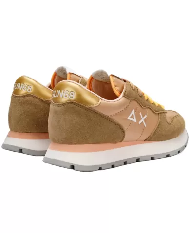 Sneakers donna beige con logo ricamato su lato e retro | SUN68 Sneakers donna beige con logo ricamato su lato e retro | SUN68