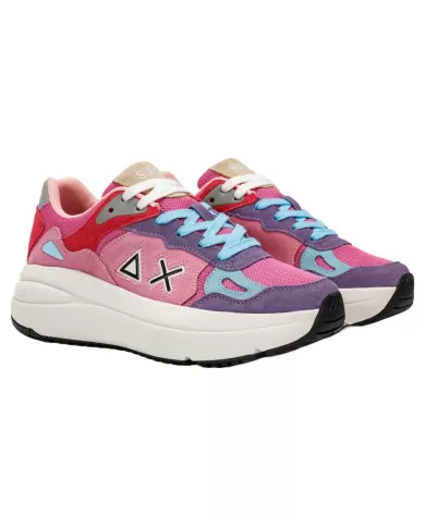 Sneakers donna in camoscio con logo su linguetta, lato e retro | SUN68 Sneakers donna in camoscio con logo su linguetta, lato e retro | SUN68