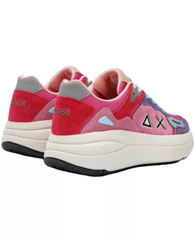 Sneakers donna in camoscio con logo su linguetta, lato e retro | SUN68 Sneakers donna in camoscio con logo su linguetta, lato e retro | SUN68