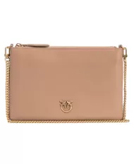 Borsa donna biscotto/zenzero con placca Lovebirds Diamond Cut | PINKO Borsa donna biscotto/zenzero con placca Lovebirds Diamond Cut | PINKO