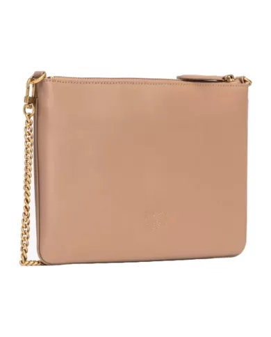 Borsa donna biscotto/zenzero con placca Lovebirds Diamond Cut | PINKO